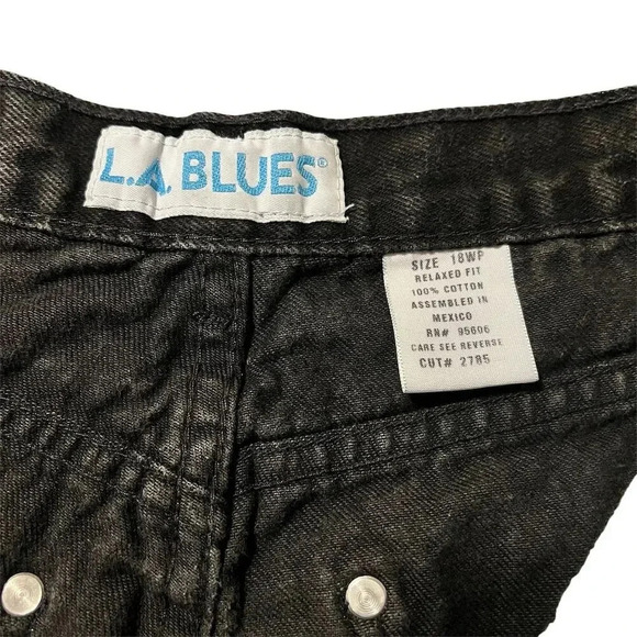 Vintage 90s L.A. Blues Women's Plus Size 18 Black Relaxed Denim Jeans - Picture 8 of 12